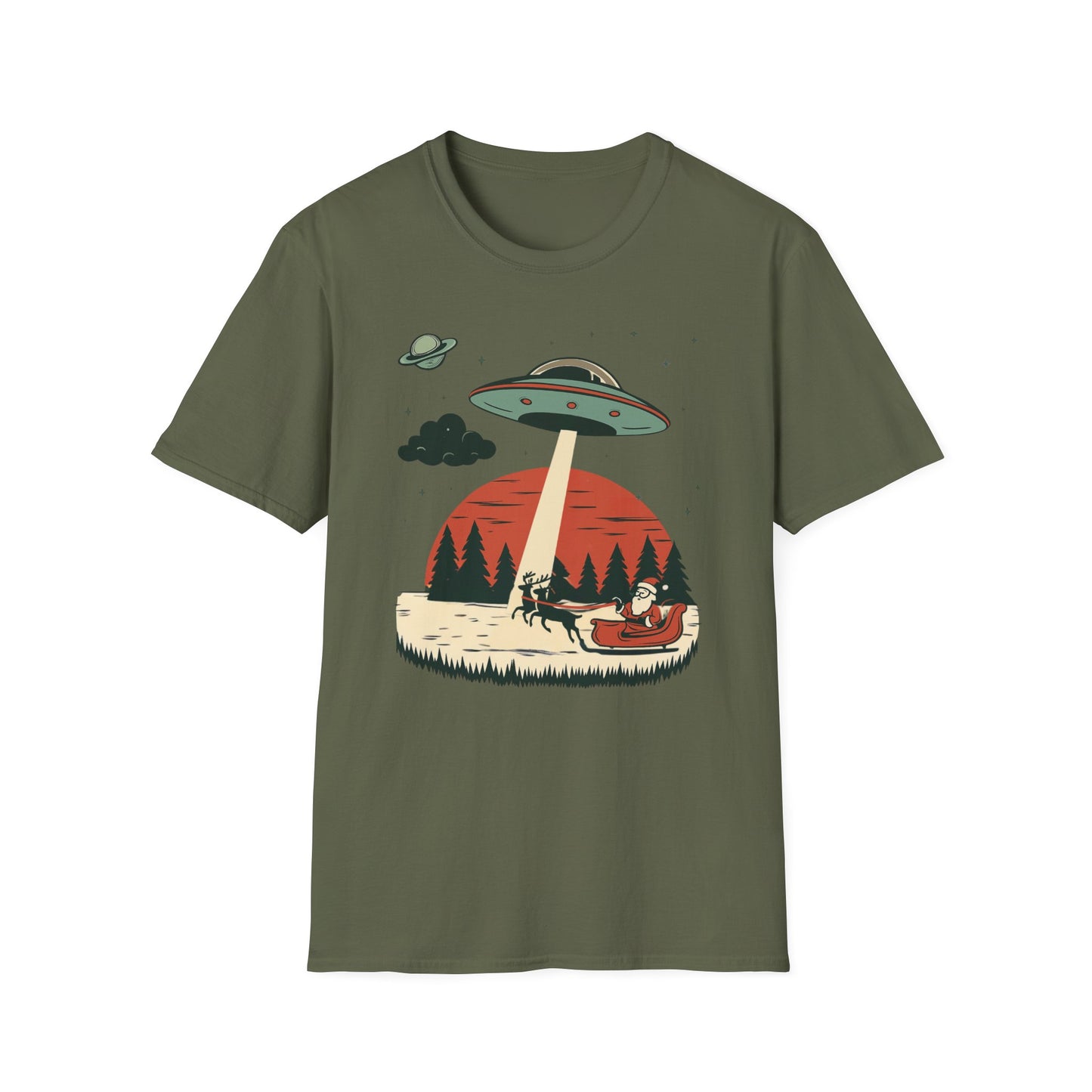 Alien Abduction Santa T-Shirt