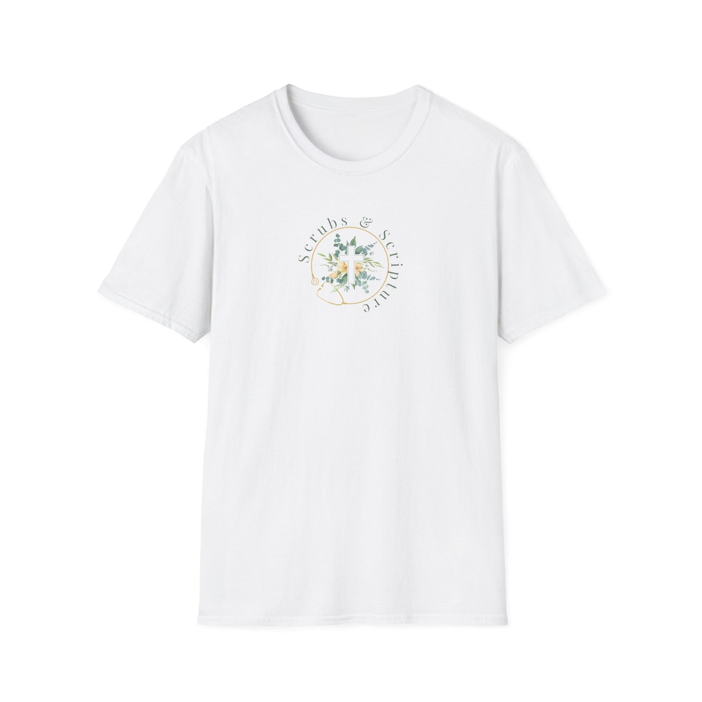 Flowers Scrubs & Scripture t-shirt