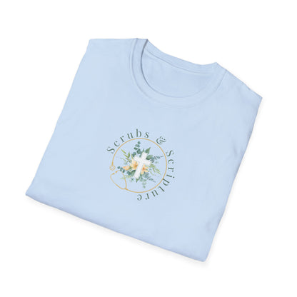 Flowers Scrubs & Scripture t-shirt