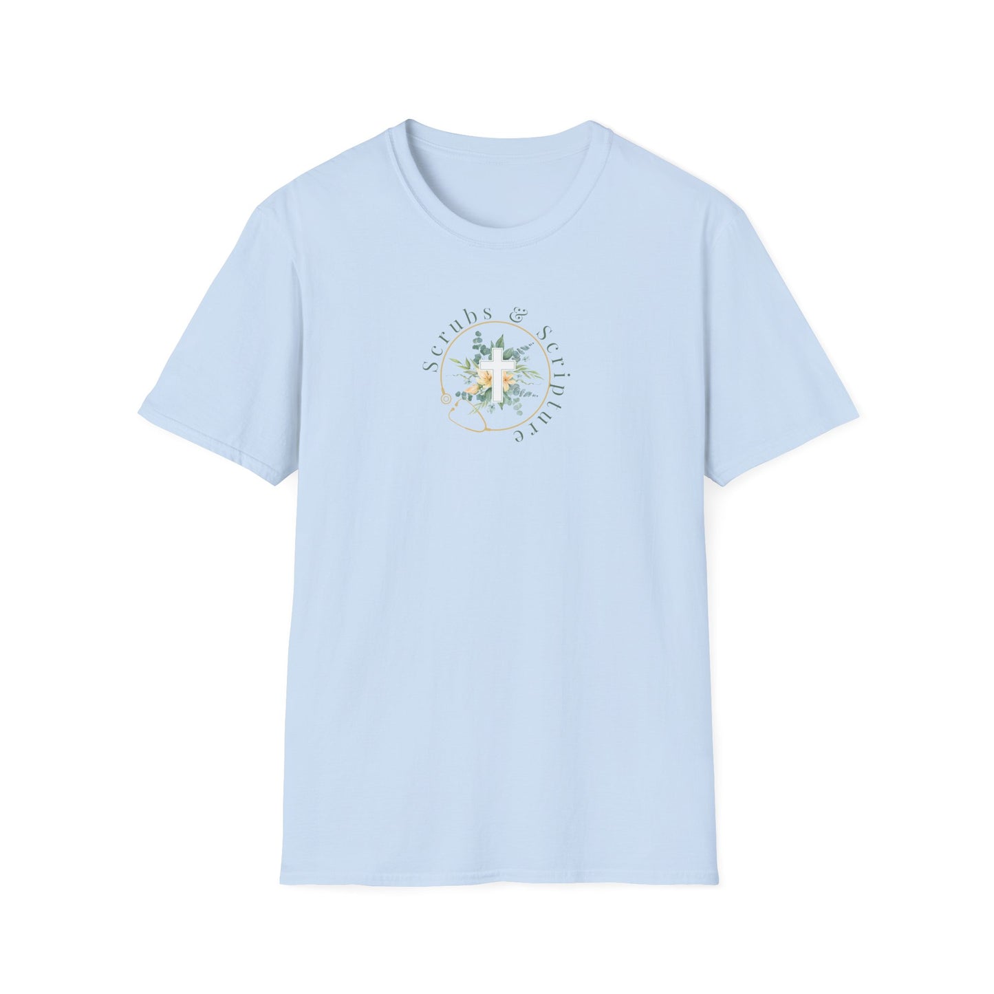Flowers Scrubs & Scripture t-shirt