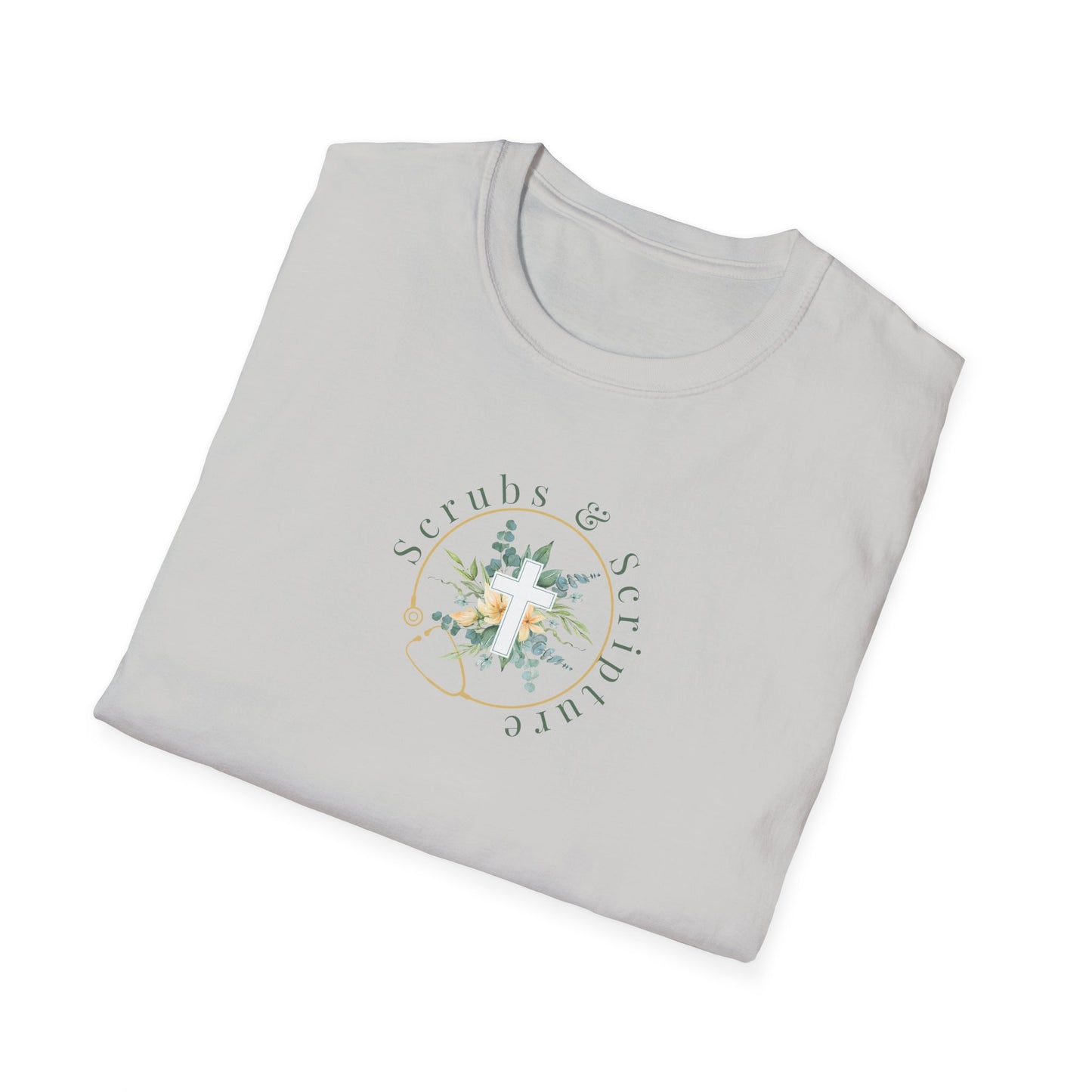 Flowers Scrubs & Scripture t-shirt