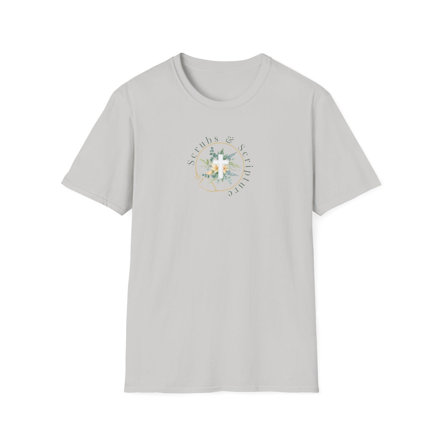 Flowers Scrubs & Scripture t-shirt
